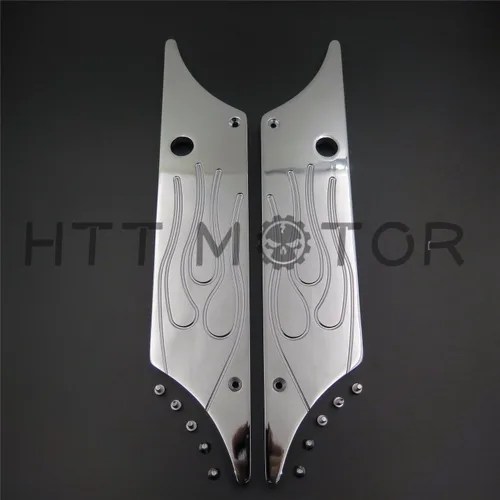 Vista 5 de Funda de pestillo para alforja compatible con H-D Touring 1993-2013, funda de pestillo de billete grabada en cromo con llama