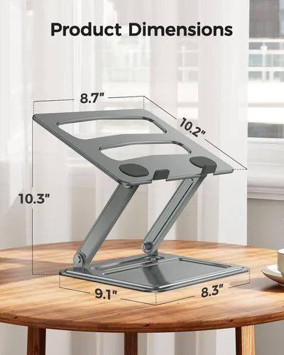 Vista 8 de LORYERGO Soporte ajustable para laptop portátil, para laptops de 17.3 pulgadas, soporta hasta 17.6 libras, postura ergonómica y disipación de calor