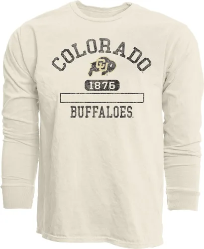 Vista 37 de Blue 84 NCAA Camiseta unisex-adulto de manga larga con licencia oficial de la NCAA, teñida en anillos, color marfil