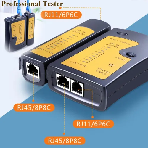 Vista 4 de LEATBUY Crimper Ethernet Kit CAT5 CAT6 Crimping Tool RJ45 Crimp Set for RJ11 RJ12 for Pass Through with 50PC Connector 50PC Cover Ethernet Network