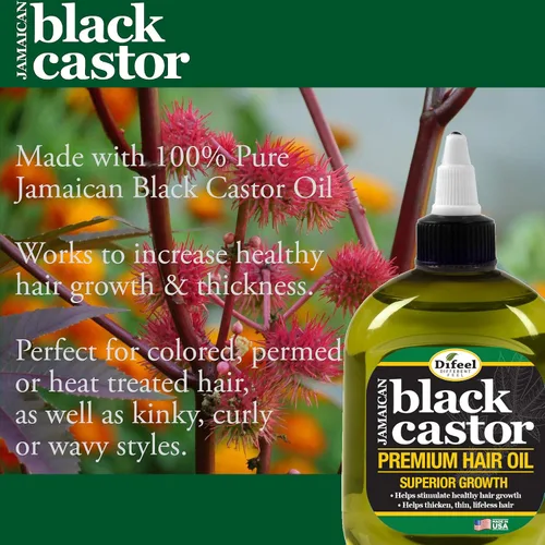Vista 2 de Difeel Aceite de ricino negro jamaicano superior para el cabello, 7.1 onzas