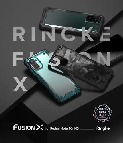Vista 9 de Ringke Fusion-X - Funda compatible con Xiaomi Redmi Note 10, Redmi Note 10S, parte trasera transparente, resistente, a prueba de golpes, TPU
