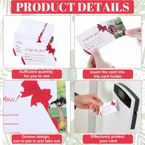 Vista 3 de Eaasty 500 fundas para tarjetas de regalo, sobres para tarjetas de Navidad, fundas protectoras para negocios, 2.36 x 3.54 pulgadas (Bow)