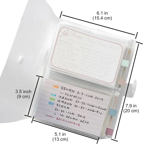 Vista 7 de BetterJonny - Organizador de tarjetas de índice de 3 x 5, tarjetas de índice de plástico transparente, bolsas organizadoras de libros, soporte