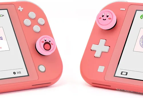 Vista 6 de DLseego Lindas 4 tapas de agarre de pulgar para interruptorinterruptor OLEDSwitch Lite de silicona suave Joy Con Joystick Cubierta protectora