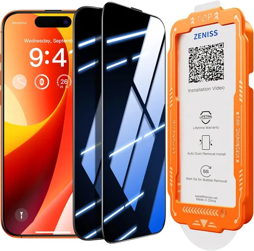 Vista 11 de NeverBreak 9H+ de dureza para iPhone Air Protector de pantalla de privacidad, protección de grado militar de 12 pies