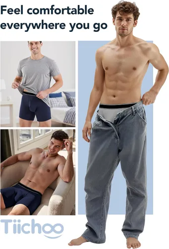Vista 6 de Ropa interior lavable para incontinencia para hombre, calzoncillos bóxer de algodón, 3.4 fl oz de absorción, ropa interior a prueba de fugas