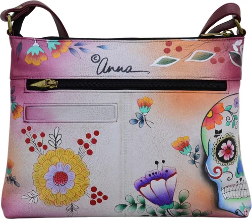 Vista 10 de Anna by Anuschka Women's Genuine Leather Medium Crossbody with External Zipper Pocket