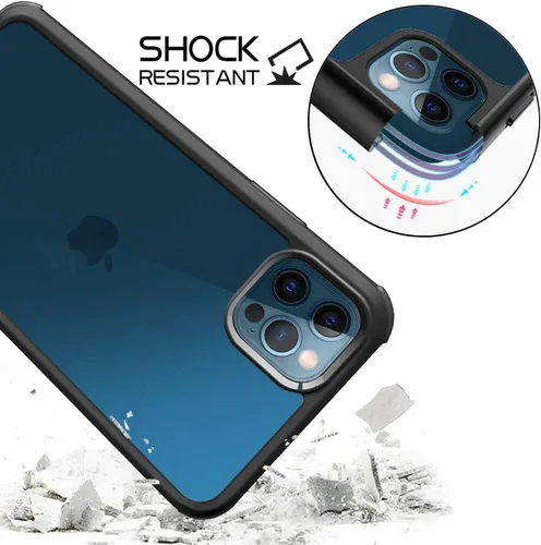 Vista 4 de Glass+ Funda compatible con iPhone 12/12 Pro de 6.1 pulgadas, 2020 funda transparente de cuerpo completo con protector de pantalla de vidrio