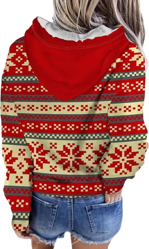 Vista 5 de Sudaderas de manga larga con cuello redondo y cuello redondo para mujer, tallas S-3XL