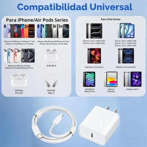 Vista 5 de Cargador para iPhone 17 de carga rápida, cargador rápido USB C y cable tejido USBC a C de 3 pies tipo C para Apple iPhone 17e/17/17 Pro Max/17