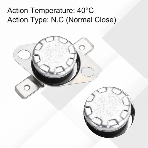 Vista 127 de uxcell KSD301 Termostato 32.0 °F/32 ° F 10 A Normalmente Cerrado N.C Ajuste Snap Disc Interruptor de temperatura para microondas, horno, cafeteras 2