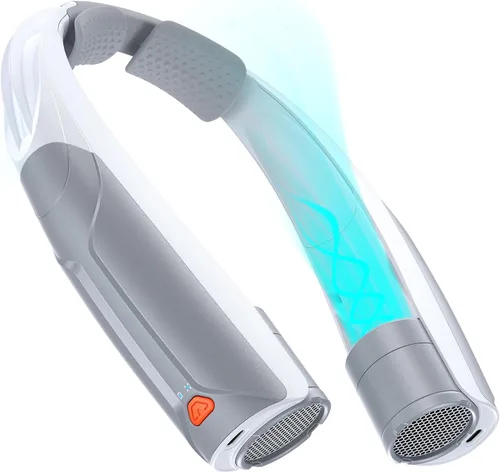 Vista 10 de AaoLin Ventilador de cuello portátil con batería de 6000 mAh, USB-C recargable, ventilador personal negro manos libres 6 velocidades, 6-20 horas