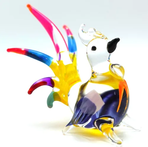 Vista 8 de Figuras en miniatura de pollo/gallina animales soplados a mano, arte de vidrio coleccionable, regalo coleccionable para decorar el hogar