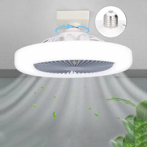 Vista 3 de Ventilador de techo inteligente con luces, montaje empotrado, tres velocidades, ideal para dormitorios pequeños