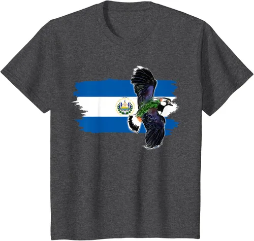 Vista 34 de Camiseta con la bandera de El Salvador, mapa de El Salvador, camiseta de Salvador para mujer, Negro