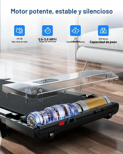 Vista 7 de Superun Under Desk Walking Pad with 6% Incline, 3 in 1 Portable Treadmill Negro vivo
