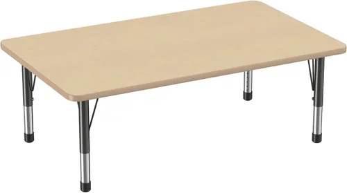 Vista 102 de FDP - Mesa rectangular para actividades escolares y aulas (24 x 36 pulgadas), patas gruesas para niños pequeños, altura ajustable de 15 a 24