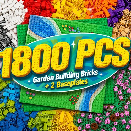 Vista 9 de Juego de 1600 piezas de ladrillos de construcción con 32 ruedas de bloques de construcción, juego clásico de bloques a granel, juguete creativo DIY