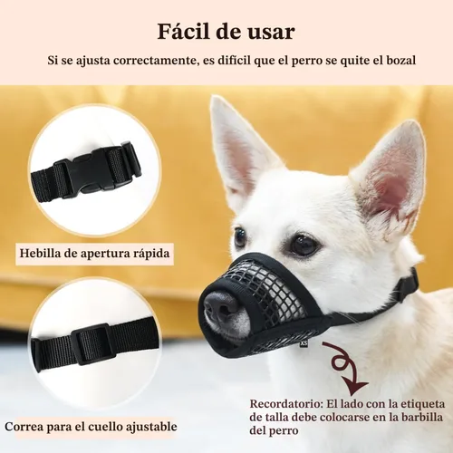 Vista 3 de Mayerzon Bozal para Perro, Bozales de Malla Suave para Perros Pequeños, Medianos y Grandes Chihuahua Poodle Husky Labrador Retriever, Protector