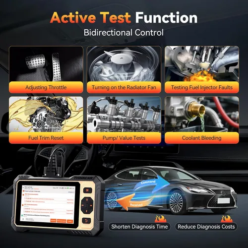 Vista 2 de THINKCAR THINKSCAN 662 Escáner OBD2, herramienta de diagnóstico para automóvil con prueba activa bidireccional, escáner para automóvil Motor ABS SRS