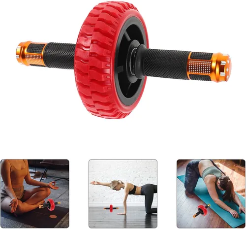 Vista 9 de Rueda ergonómica de rodillo abdominal para entrenamiento de núcleo, construcción de alta resistencia con asas antideslizantes, equipo de ejercicio