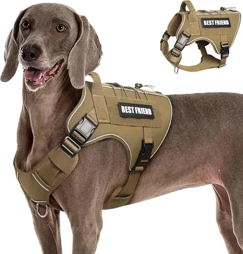 Vista 9 de Arnés Táctico para Perros Talla Pequeña, Sin Tirones Chaleco Militar para Perros con Asa, Arnés Reflectante de Servicio Pesado para Mascotas