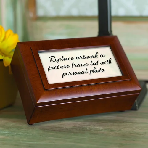 Vista 8 de Cottage Garden Love My Poodle Rich Woodgrain Finish Petite Joyero Caja de música - Plays Song Wonderful World