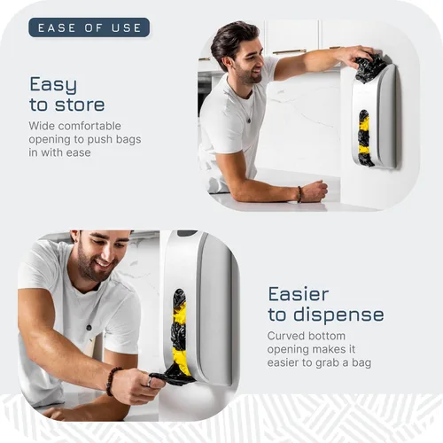 Vista 3 de Manterio Organizador de bolsas de plástico para montaje en pared, protector de bolsas de plástico duradero para comestibles, a prueba de manchas