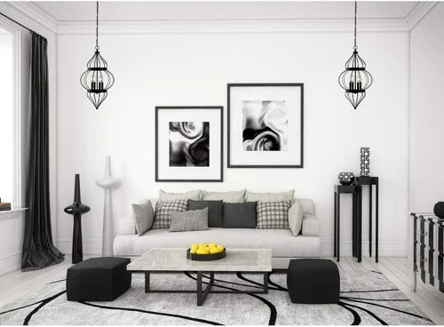 Vista 6 de Westinghouse 6368600 Salma - Candelabro de interior con cuatro luces, acabado negro mate