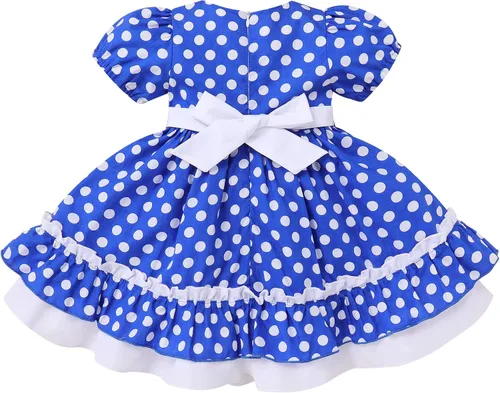 Vista 6 de Vestido de lunares para niña, ocasiones especiales, retro, de los años 50, vintage, clásico, vestido de fiesta de té