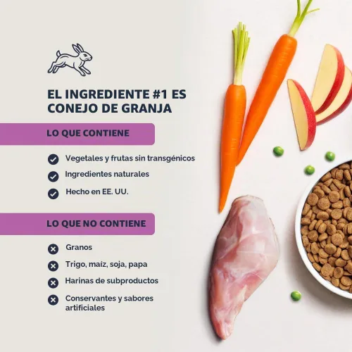 Vista 5 de Instinct Original - Alimento seco para gatos, Rabbit Croquetas crudas con conejo criado en granja para músculos fuertes, salud digestiva y piel