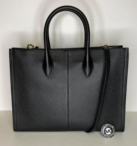 Vista 8 de Michael Kors Mirella MD EW Logo Tote Bag incluido con gran cartera Continental y gancho para bolso