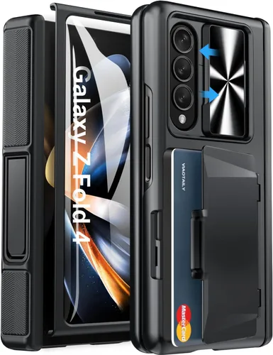Vista 10 de Viaotaily Funda para Galaxy Z Fold 4 con Soporte para S Pen y Tarjetero y Protección de Bisagra, Protector de Pantalla Integrado y Cubierta