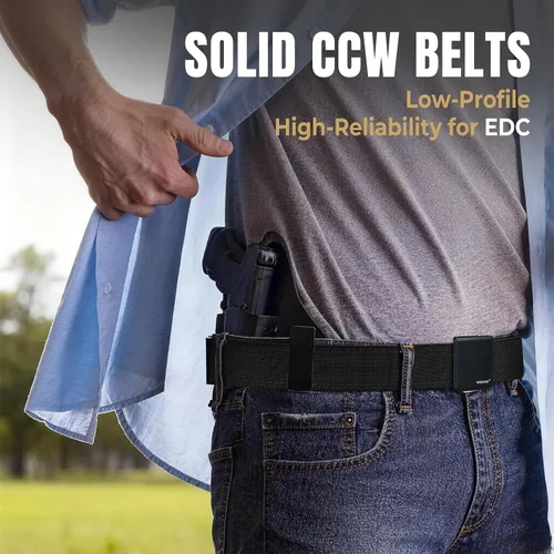 Vista 2 de WONDAY Men Gun Belt Concealed Carry 1.5" Rigid Stiff Work CCW EDC Tactical Ratchet Nylon Heavy Duty Belt Holster Tool Battle