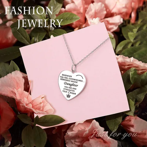 Vista 3 de DAOCHONG Regalos para el día de la madre, plata de ley S925, collar con colgante de corazón para madre, hija, nieta, familia, joyería de papá, mamá