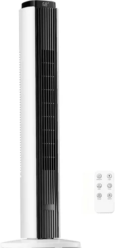 Vista 9 de Antarctic Star Ventilador de torre portátil sin aspas oscilante de 80° para dormitorio, temporizador de 12 horas, 6 modos de velocidad, 4 modos