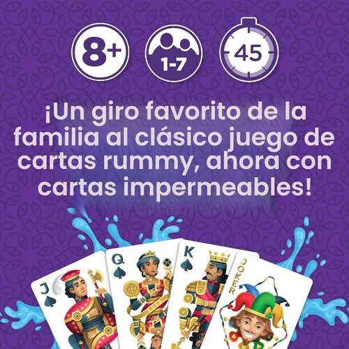 Vista 3 de Five Crowns - Juego de cartas impermeable estilo Rummy para niños, noche