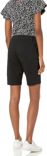 Vista 2 de Tienda Essentials Bermudas caqui de tiro medio y entrepierna de 10 pulgadas para mujer