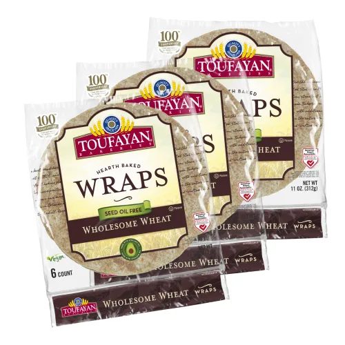Vista 10 de Toufayan - Envolturas de tortilla KETO - 0.00 oz de carbohidratos netos, sin azúcar, 0.39 oz de fibra y 0.18 oz de proteína por envoltura, paquete