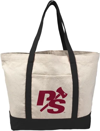 Vista 150 de Campus Lab Bolsa de lona con logotipo primario colegiado con bolsillo externo, bolsa de hombro reutilizable para ir de compras, playa Águilas A&m