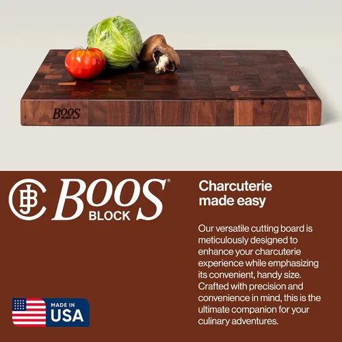 Vista 4 de John Boos Walnut Blo WAL-CCB1812-175 Classic Collection Taco de madera con extremo de grano, 18 "x 12" x 1,75