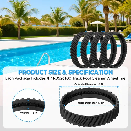 Vista 3 de R0526100 - Neumático de pista compatible con limpiador de piscina Zodiac