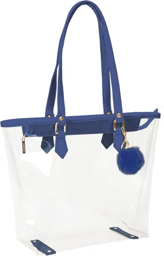 Vista 13 de Bolso de hombro transparente grande con colgante de felpa