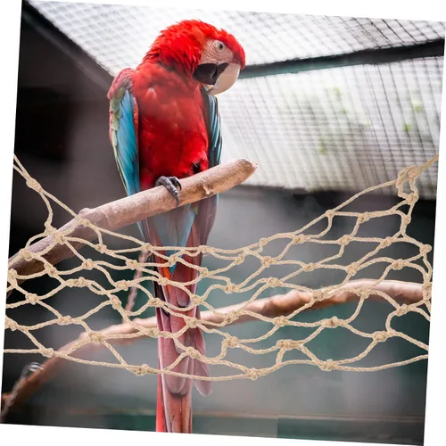 Vista 6 de Mipcase Juguetes de escalada, 2 piezas, red de escalada para loros, cuerda de escalada para pájaros, hamaca para mascotas, pinzón, accesorios
