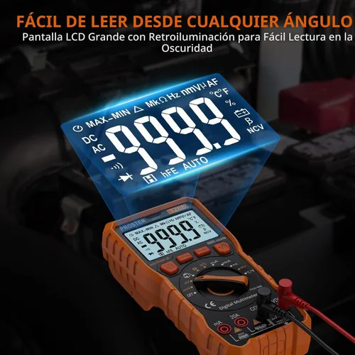 Vista 3 de Proster Multímetro Digital 6000 Count - TRMS Voltímetro Multímetro Digital de Rango Automático Probador, Detector NCV Medidor de Corriente y Voltaje
