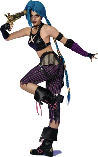 Vista 2 de OSIAS Figura de disfraz de cosplay de Arcanee Jinx para mujer, favorecedora y elegante