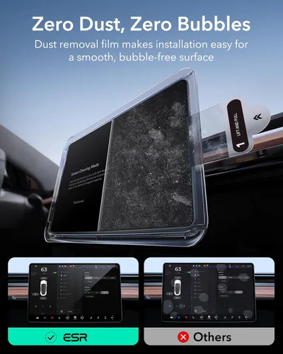 Vista 4 de ESR Protector de pantalla de vidrio templado para Tesla Model Y (2025-2020), Tesla Model 3 (2023-2017), protector de pantalla táctil de 15 pulgadas