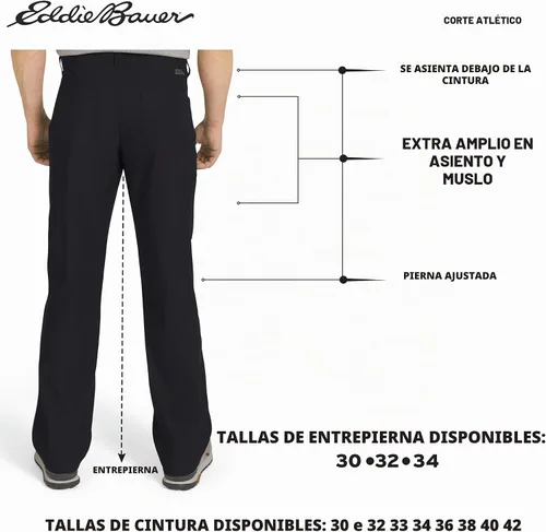 Vista 6 de Eddie Bauer pantalones Rainier para hombre Negro Rainier