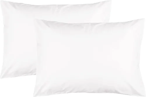 Vista 15 de Feather & Stitch - Fundas de almohada 100% algodón de 2 piezas tamaño Queen, 300TC fundas de almohada ultra suaves con cierre de sobre, resistentes